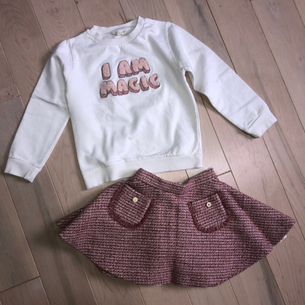 Mayoral hundred pieces girls sweatshirt skirt outfit